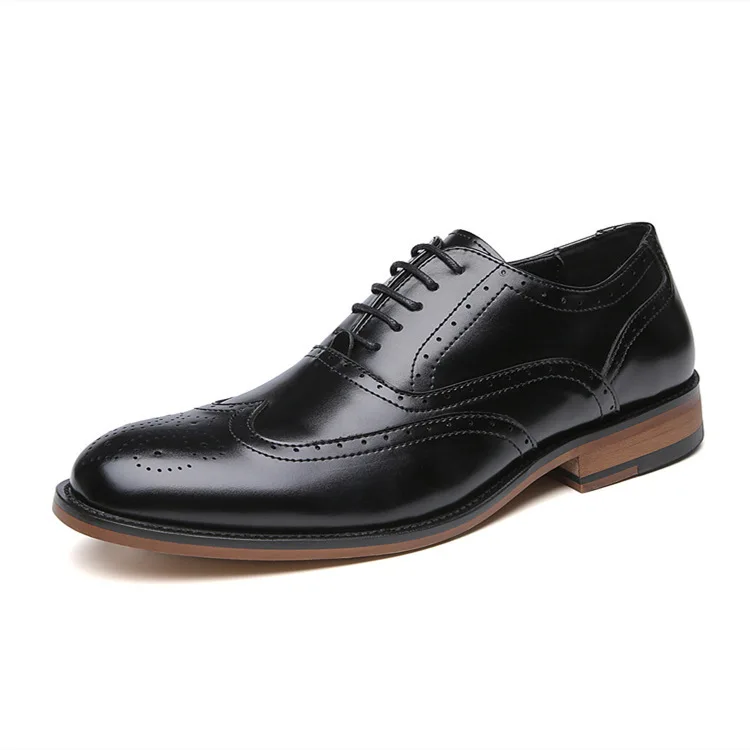 Novo 2024 negócios britânicos cabeça redonda couro masculino esculpido bloco formal derby escritório casamento único sapatos casuais masculinos муж о о giaв