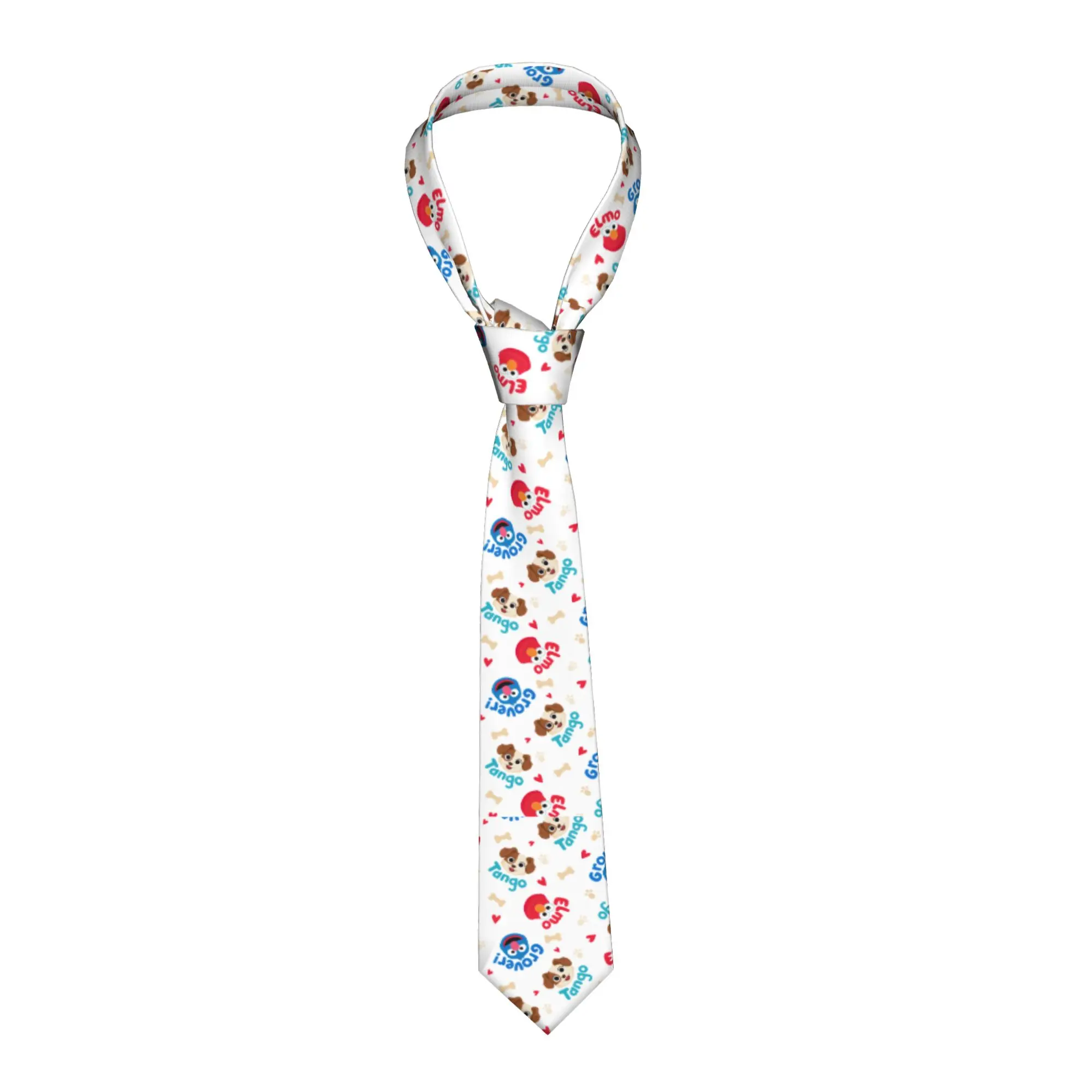 Corbatas con estampado de Sesame Street Tango Elmo & Grover para hombre y mujer, corbata delgada de 8 cm de ancho, accesorios para camisa, regalo de boda