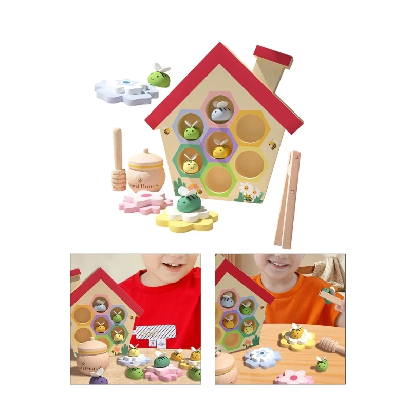 Montessori Wabenbienen Puzzle Farbe Lernspielzeug Kinderbrettspiel Spielset