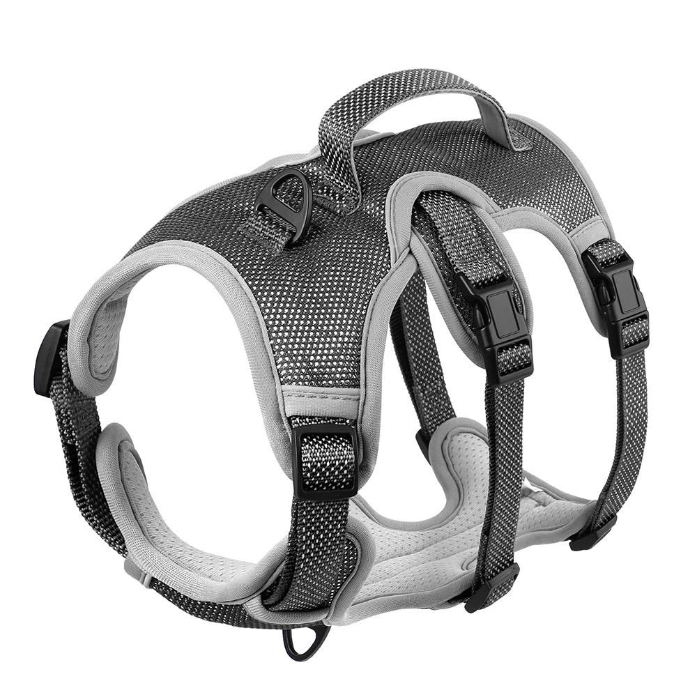 Reflective Nylon Dog Harness Mesh Breathable Dog Harnesses Pet Training Vest With Control Handle for Small Medium Large Dogs Pug