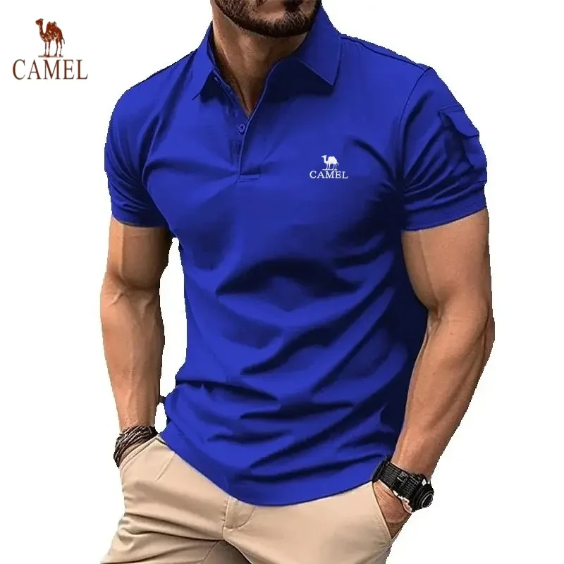 Men's high-quality embroidered short sleeved polo shirt for summer fashion, casual, breathable and cool top