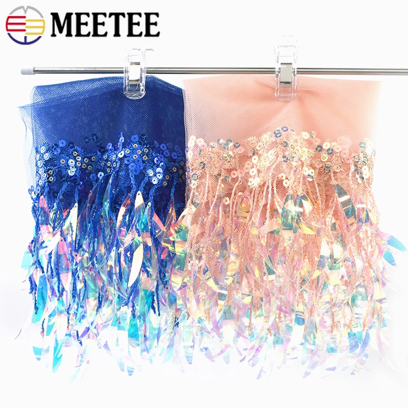 

3/5/10Y 15cm Sequins Bead Tassels Fringes Sewing Clothing Collar Lace Trim Dance Dress Decor Trimmings Tassel Crafts Materials