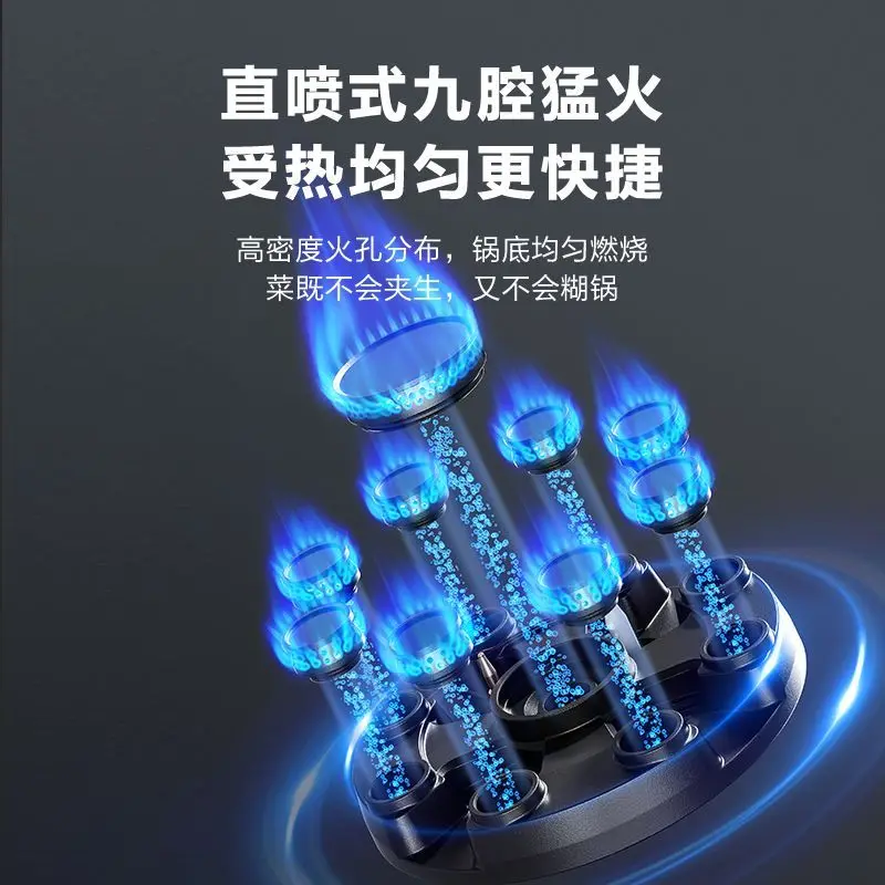 스테인레스 스틸 대형 화력 가스 스토브 가스 스토브 테이블 액화 가스 이중 스토브 가정용 테이블 내장 이중 용도