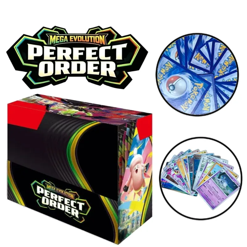360PCS Pokemon TCG Booster Box PERFECT ORDER Mega Evolution Ascended Heroes Phantasmal Flames Trading Cards for Collection Gift