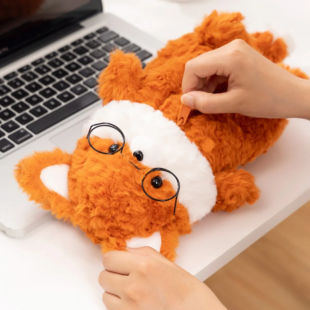 

Creative Plush Fox Pencil Bag Gift School Office Supplies Pencil Case Pencil Box