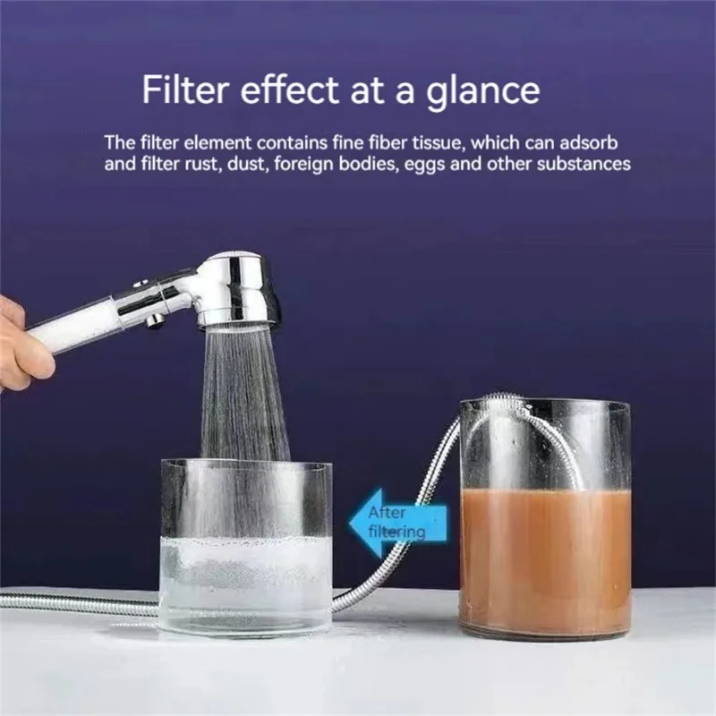 Replacement Shower Head Cotton Filter Set Water Purification Remove Chlorine/Fluoride/Hard Water for Shower Water Cleaning 4