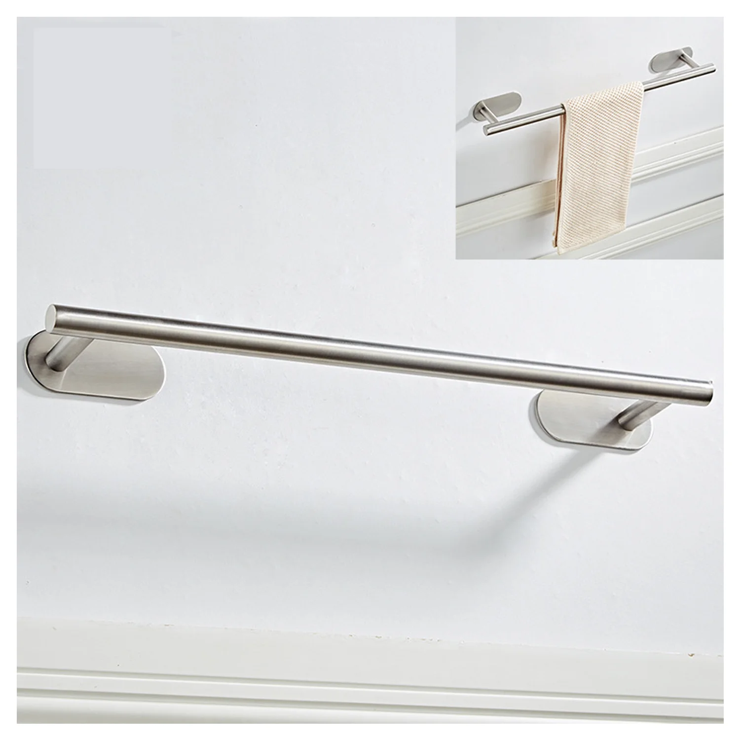 

Hand Towel Holder Self Adhesive Towel Bar Premium Hand Towel Holder Stainless Steel Punch-Free Shower Rack for Bathroom Toilet