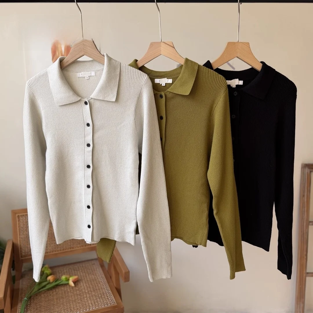 الكلاسيكية طوق صغير زر سترة محبوكة سترة ملابس خارجية اليابانية Sle مضلع طويل Sve Ne الحرارية الدافئة #2