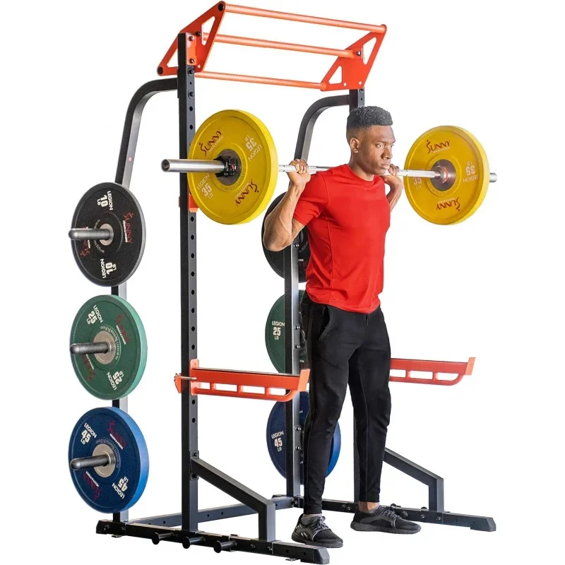 Power Zone Half Rack Power Cage with Lat Pull Down Attachment