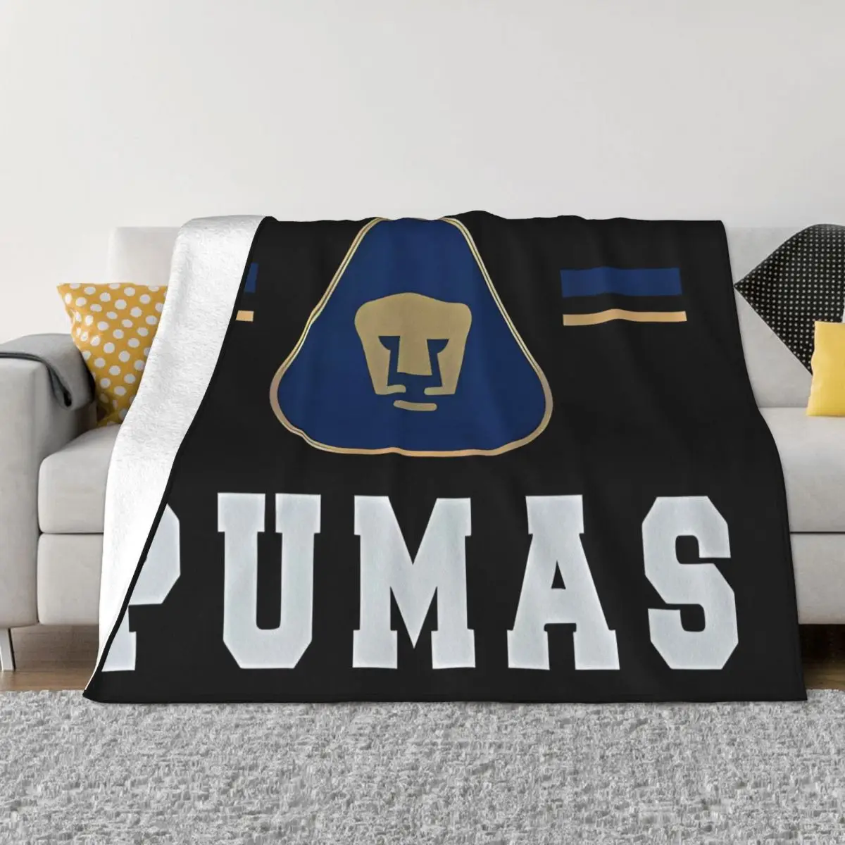 Pumas Unam - Mexican Soccer Ultra Soft Fleece Throw Blanket for Bedroom, Car Couch Quilt, Warm Flannel