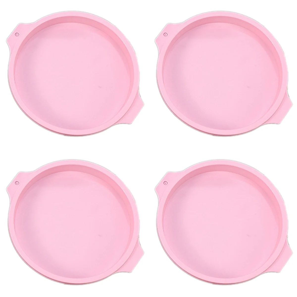 

4Pcs Silicone Cake Pan Round Cake Layer Set Silicone Bakeware Mold for Baking Tool Rainbow Cake and Mousse, Pink, 8Inch