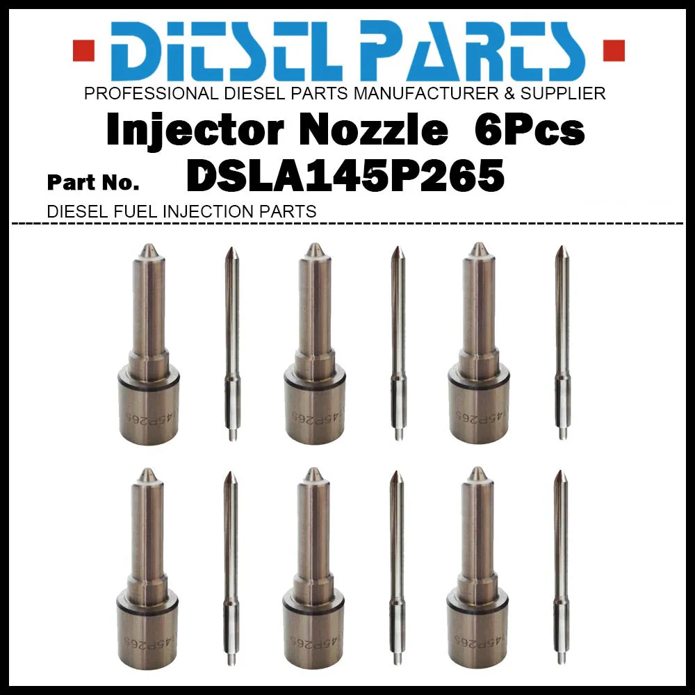 6Pcs Diesel Fuel Injector Nozzle Tips DSLA145P265 for Cummins 5.9L 6BTAA 0432133877 3918965 0432133851 0432133838