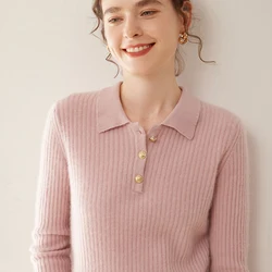 2023 Autumn/Winter New Women's Pullovers 100% Cashmere Sweater High Elastic Lady's Grade Up Soft Warm Slim Knitted Jumper Tops