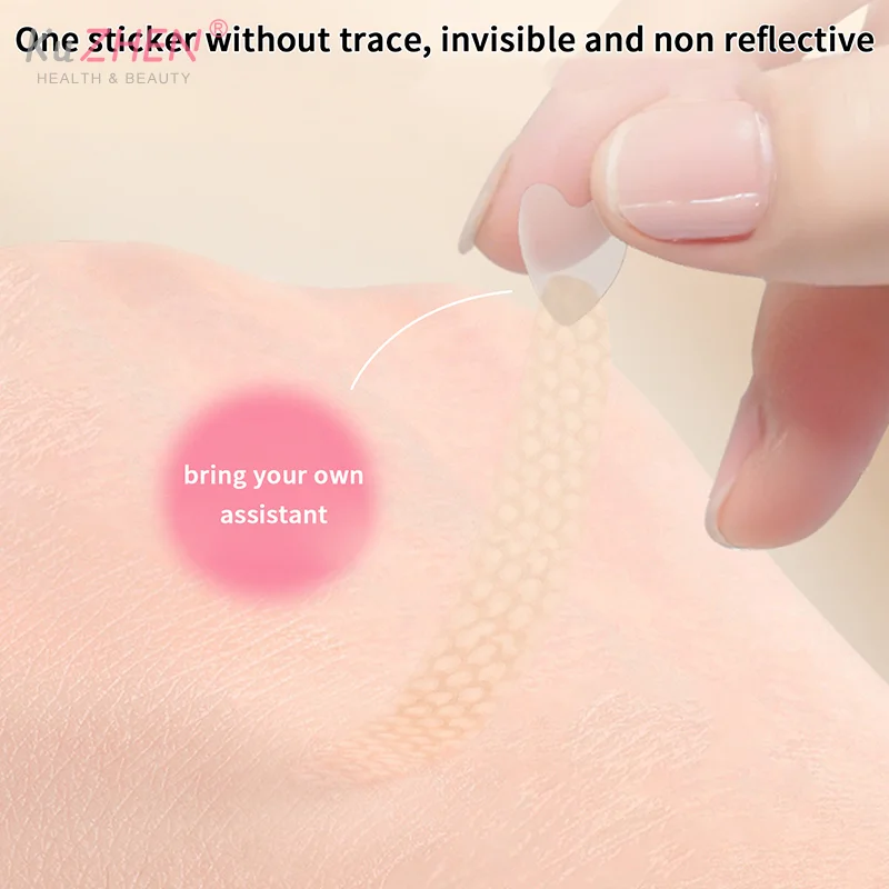 128 개/상자 손잡이가있는 쌍꺼풀 스티커 자연 보이지 않는 오래 지속되는 쉐이핑 빅 아이 뷰티 테이프 리프팅 아이 스트립