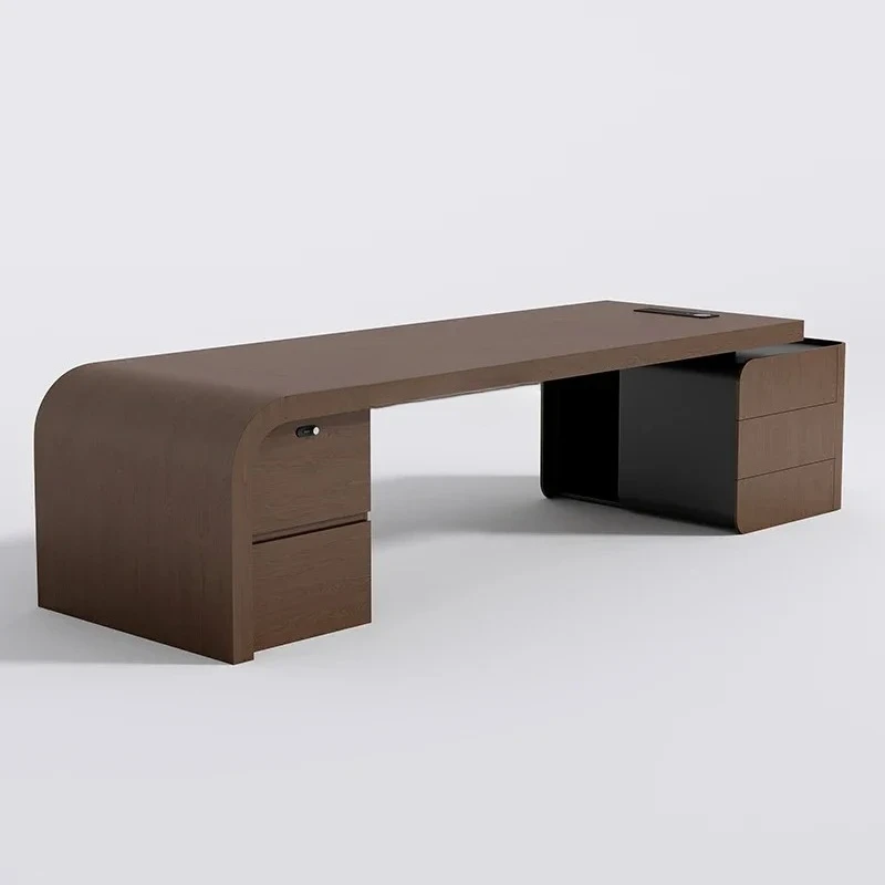 

Офисный стол начальника простой и современный, офисный многофункциональный одноместный стол, президентский стол.