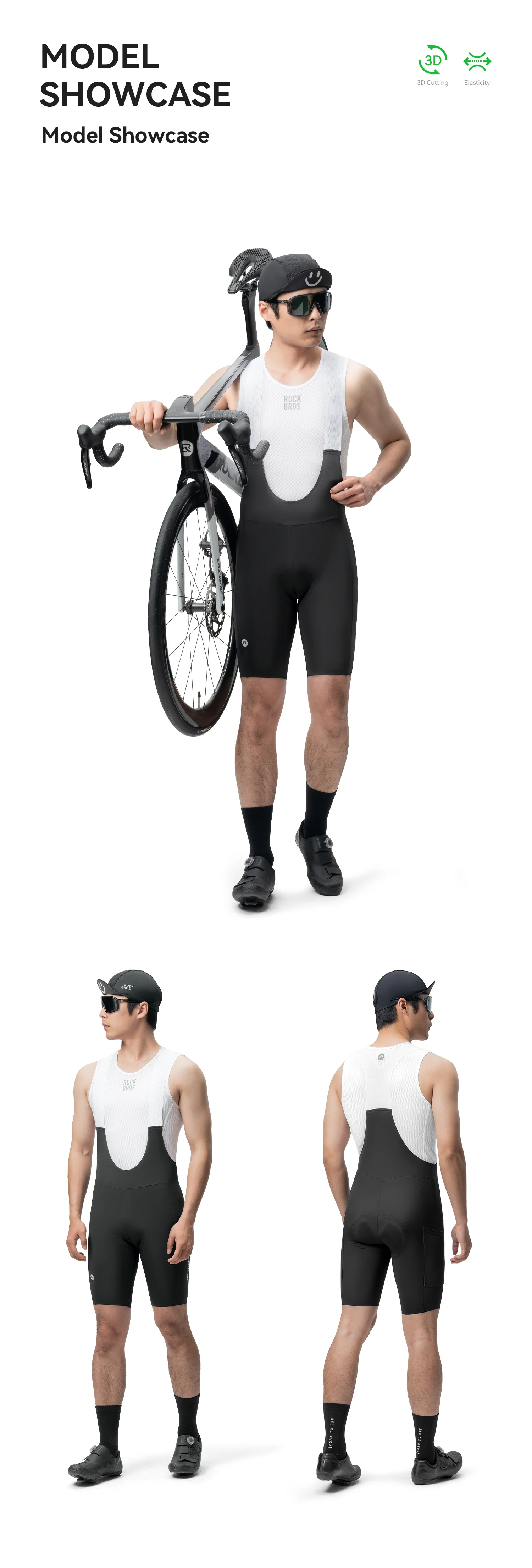 ROCKBROS Fahrrad-Trägerhose Nahtlos Herren Fahrradhose 6 Stunden 500 km Fahrt Sommer MTB Rennradhose Pufferzone Fahrrad-Tights – Detail 8