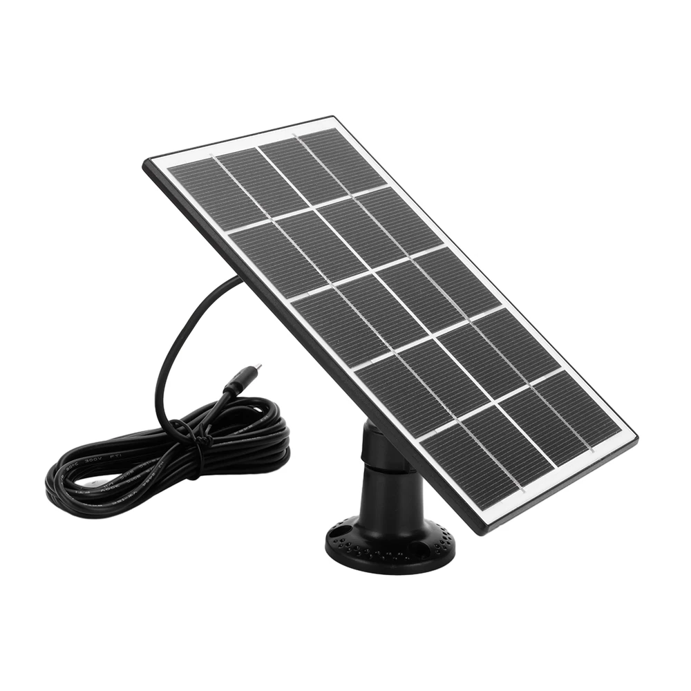 5V 8W Solar Charging Panel Micro USB+Type-C Solar Panels Outdoor Solar Cells Charger for Security Camera/Small Home Light System