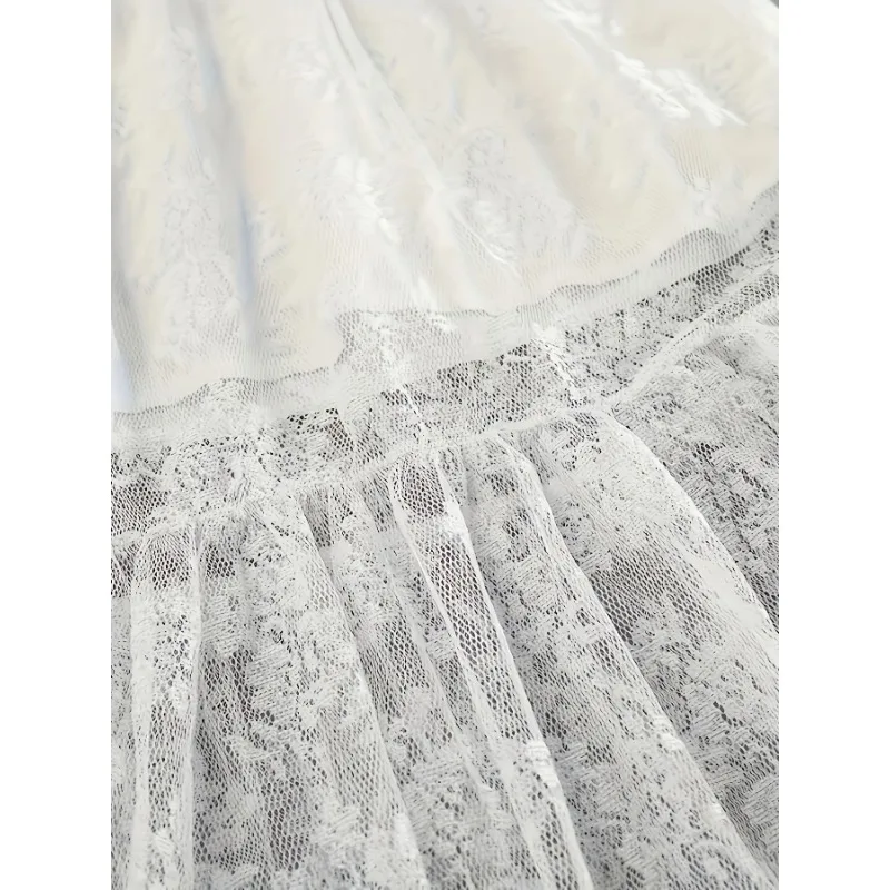 Women's Half Length Long Dress Sexy Perspective Lace High Waist Loose A Style Commuting Date Vacation Spring/Summer New Product
