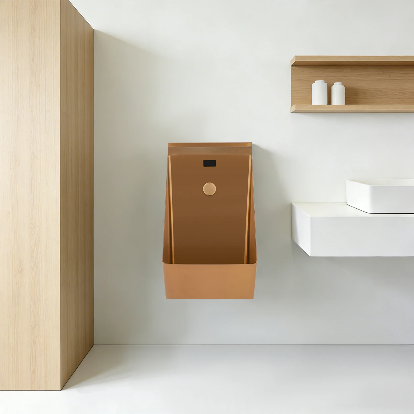 

Rose Gold Wall Mounted Automatic Sensor Urinal XB500A - 304 Stainless Steel Brushed 1.2mm, 50-60cm Sensing Distance, 0.1-0.3Mpa