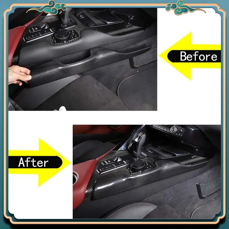 A54P-ألياف الكربون الجافة مركز التحكم الجانب غطاء لوحة التروس الكسوة لتويوتا سوبرا A90 2019-2022 الملحقات #5
