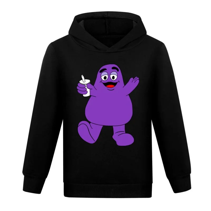 Grimace Shake Girls Clothing Sets Children Fashion Hoodies and Pant Set Kids Clothing Spring Autumn Sports Suit Tracksuit