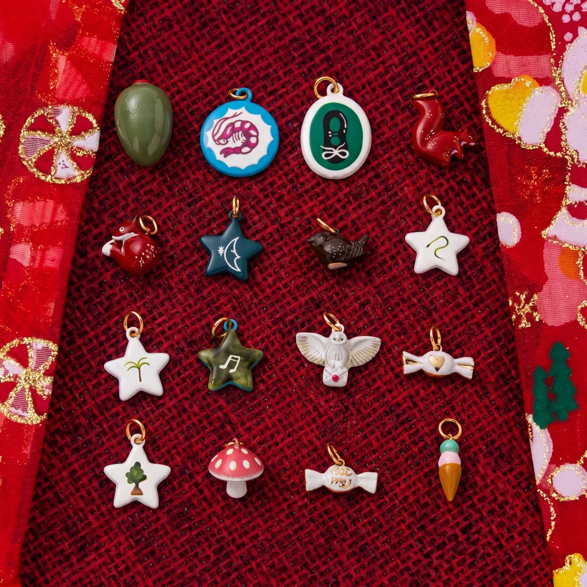 Kupfer-Emaille-Anhänger, vergoldet, Weihnachtsmotiv, niedliches Tier, Lebensmittel, Stern-Anhänger, DIY-Armband, Halskette, Schmuckherstellungszubehör – Detail 6