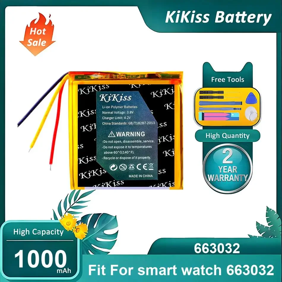 High-Performance Watch Battery Fit For watch 663032,663032,1000mAh