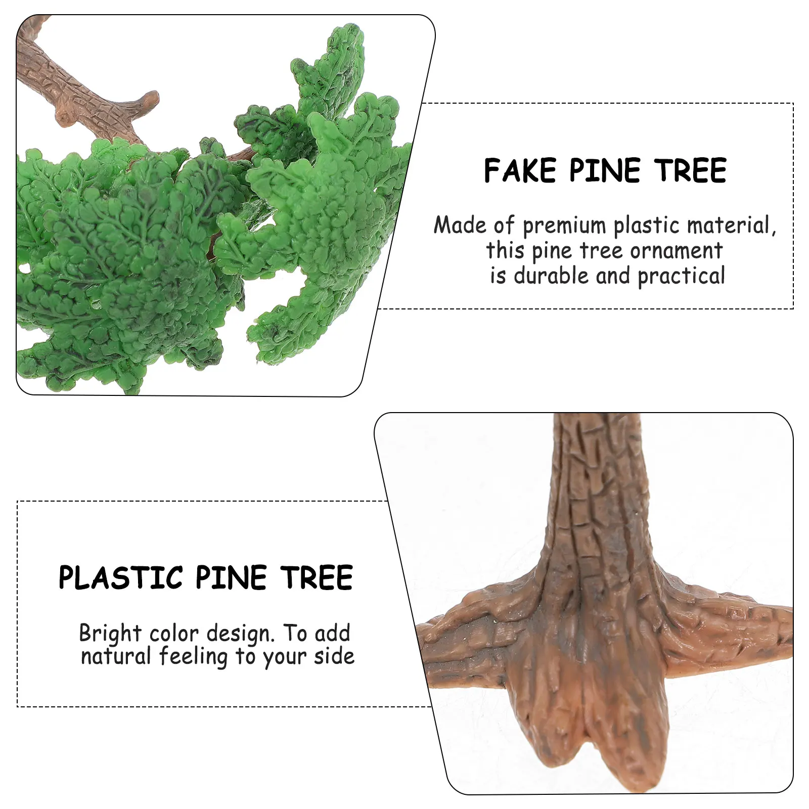 

3 set 3 Sets Plastic Decoration Desktop Ornament Fake Trees Simulation Pine Tree Scene Layout Props Mini Pine Tree Ornaments For
