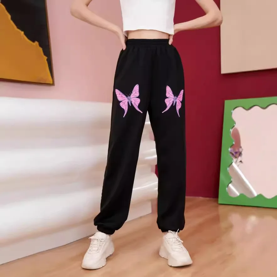 خريف جديد وصول المرأة Sweatpants المنزل في الهواء الطلق عارضة الرياضة بنطال رياضي Y2K إلكتروني طباعة بنطلون الشارع الشهير