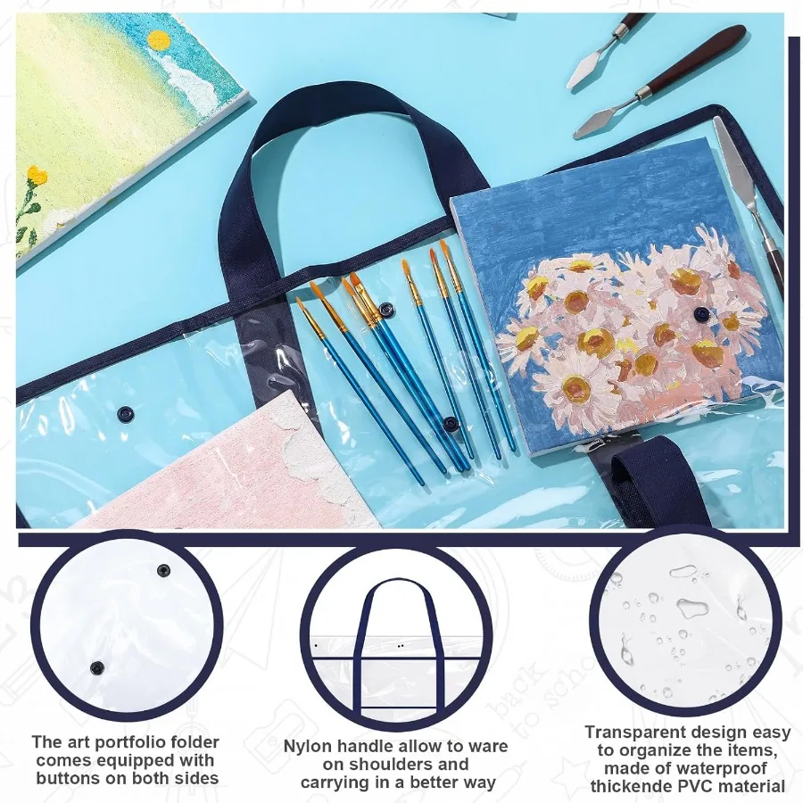 حافظة لوحة إعلانات PVC كبيرة مقاس 48 × 36 مع جيب لتنظيم المعلم في الفصل الدراسي والتخزين المتين مع