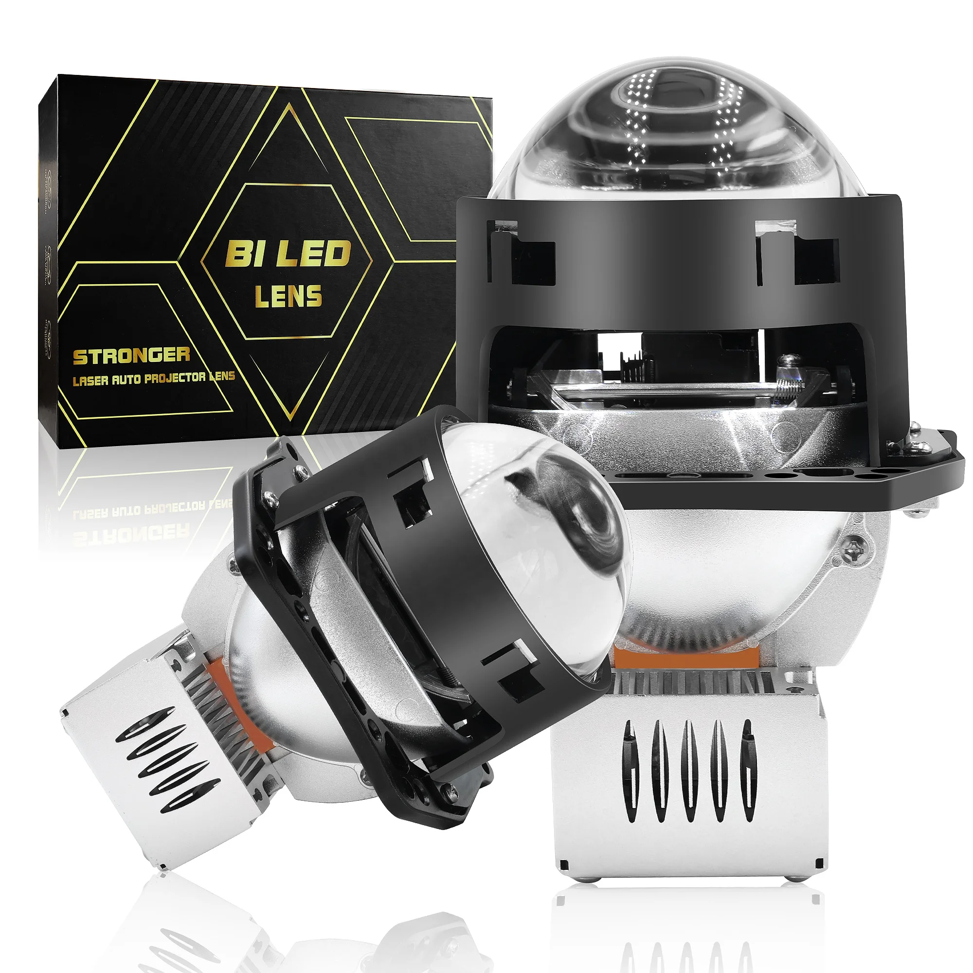 Ultra-bright 3.0-inch 170W 6000LM dual-cup high and low beam dual LED projection lens car headlight conversion car headlights