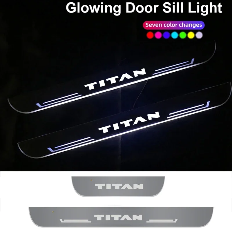 

Acrylic Mirror Dynamic LED Welcome Pedal Light Magnetic Car Door Sill Pathway Lamp for Nissan Titan Decorative Lamp