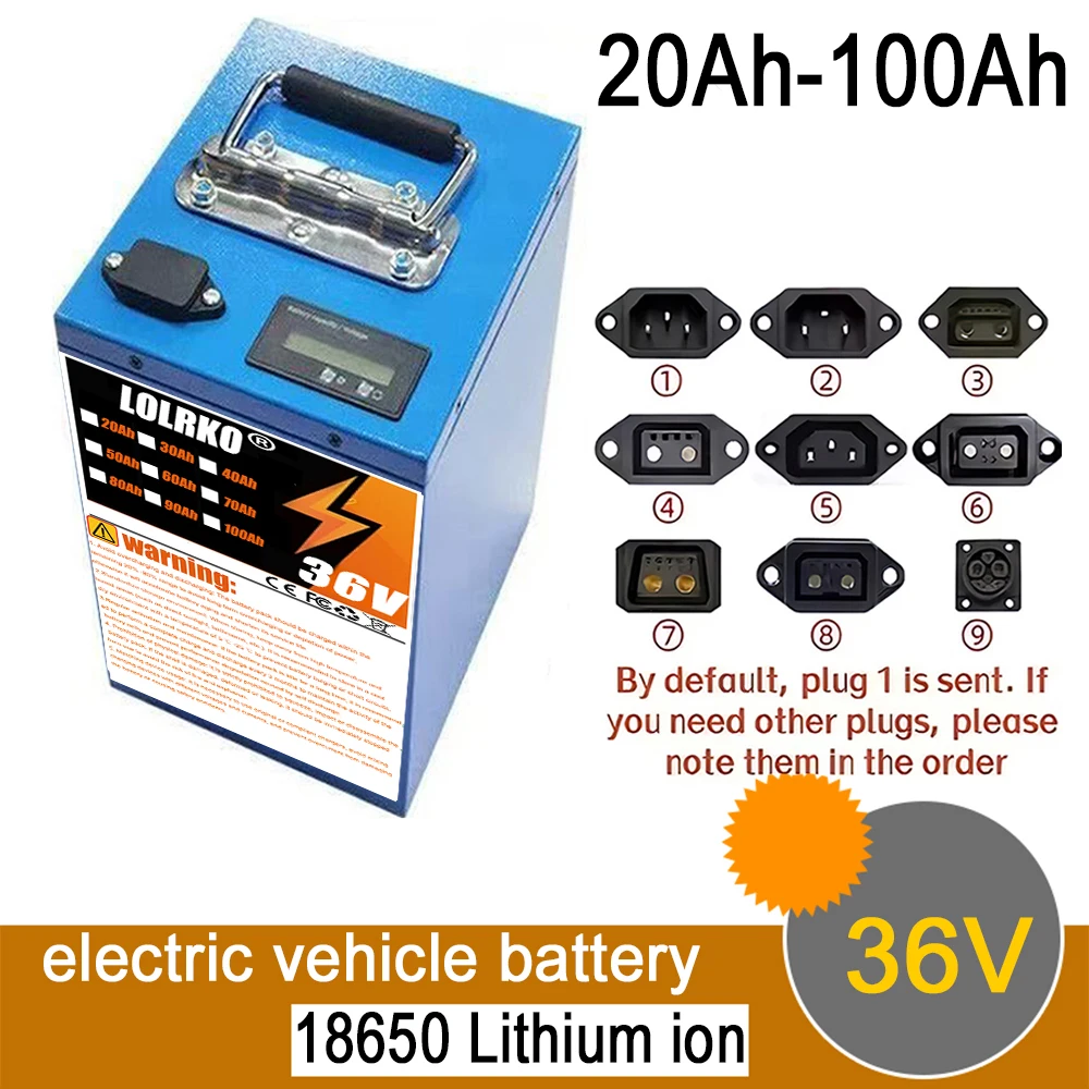 Air fast transportation 36V New Full Capacity Power 18650 Lithium Battery 20Ah-100Ah Lithium Battery Pack Suitable for 250-3000W