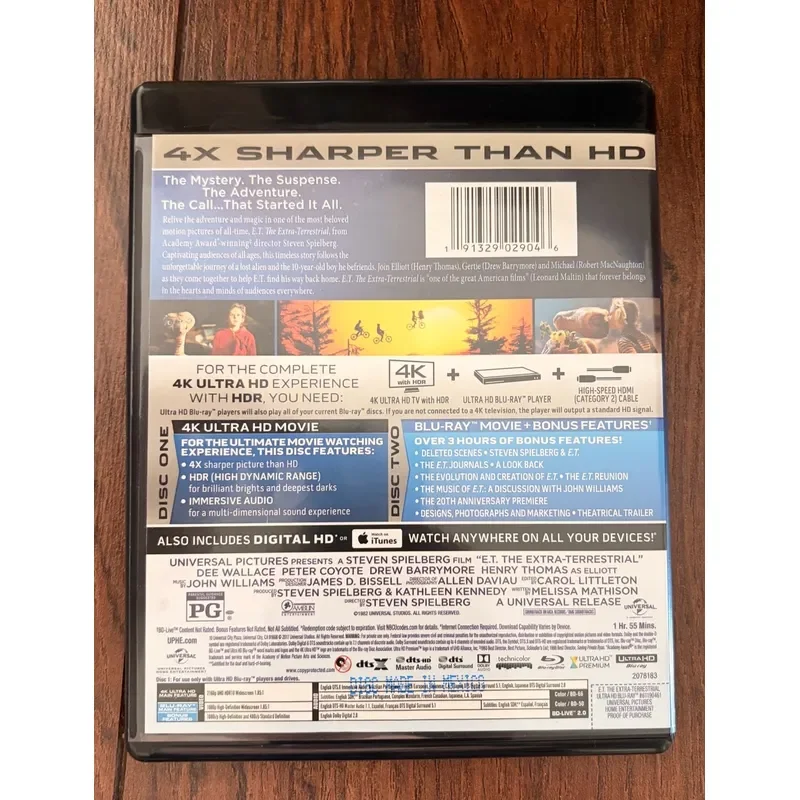E T Alien Movie Blu ray 4K UHD Plus BD Disc
