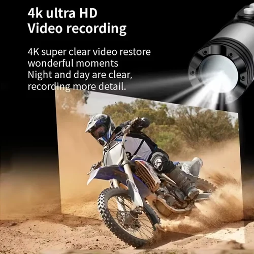 Imagen 2 del producto 4K Mini Sport DV Action Sport Cámara Linterna Casco Full HD 1080P Video Ideal Bodycam para bicicleta, ciclo, motocicleta videocámara