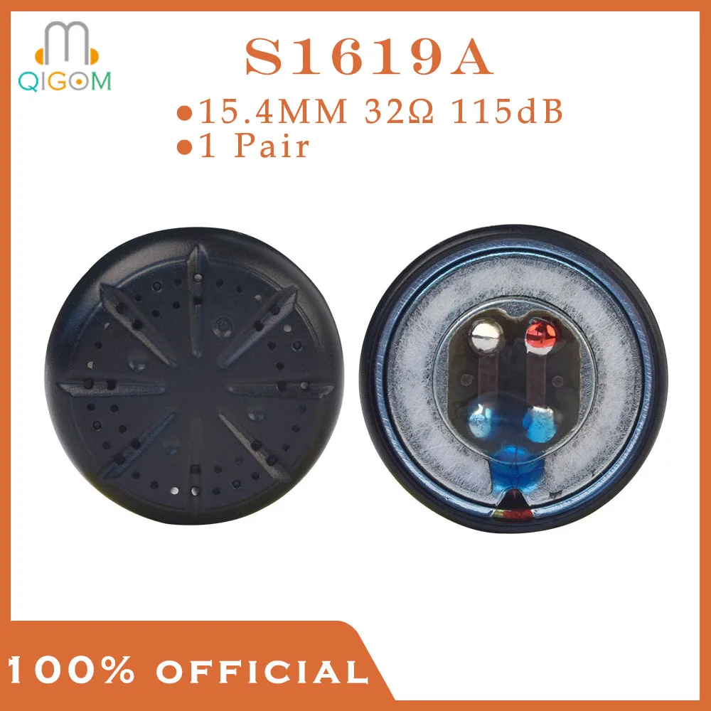 qigom-154mm-earphone-driver-32Ω-115db-tri-frequency-equalization-diy-flathead-headset-1-pair-s1619a-with-black-shell