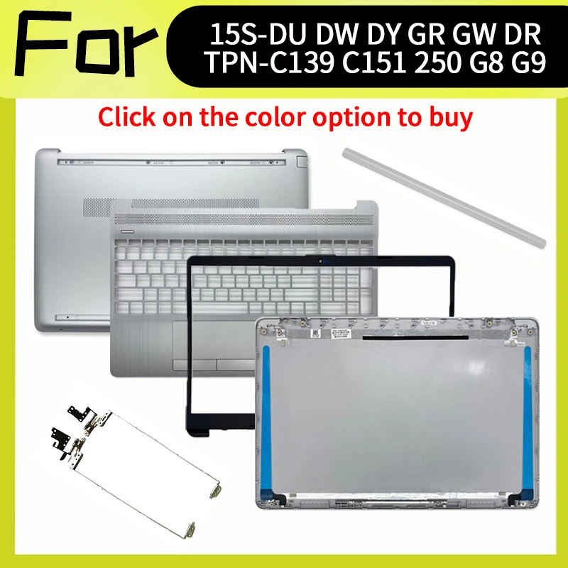 Accesorio plateado para ordenador portátil para 250 G8 G9 255 G8 15-DW 15-GW 15S-DU 15S-DY TPN-C139 funda carcasa de repuesto