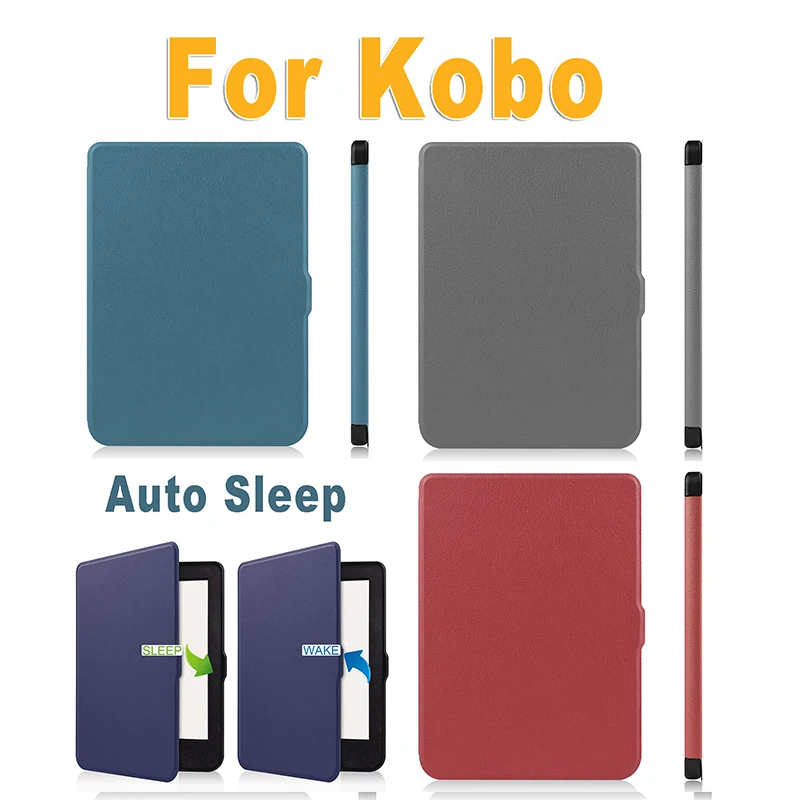 Slim Case for Kobo Clara HD 6 Inch Ebook N249 Kobo NIA 2020 Smart Protective Shell Auto Sleep Wake Cover Leather Soft Back Case