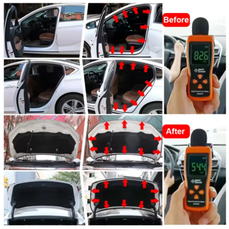 20Meters Car Door Seal Strips Sticker B Shape Weatherstrip Rubber Seals Sound Insulation Trunk Hood Sealing Interior Accessories