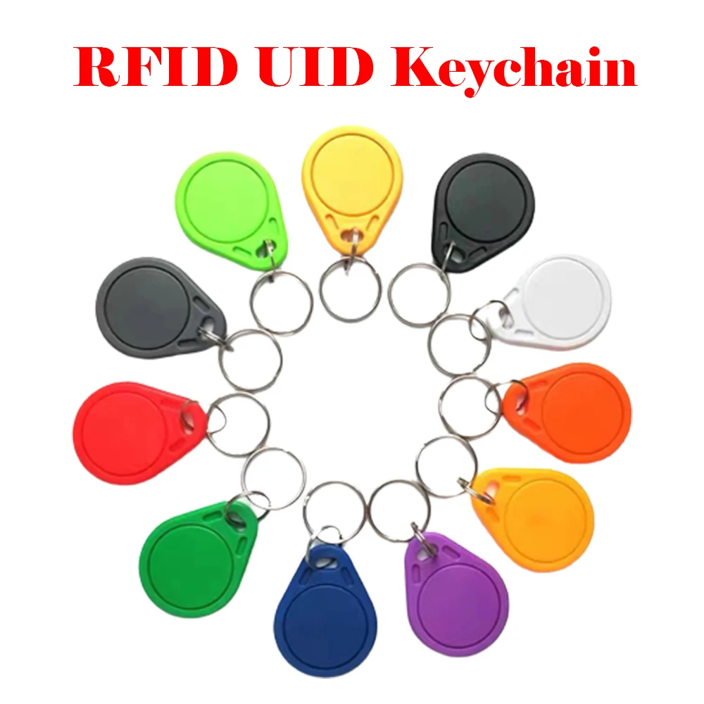 50PCS UID 13.56Mhz RFID Replaceable Keychain Token MF NFC Tag Keychain Recordable ISO14443A Rewritable Block for Duplicate Card