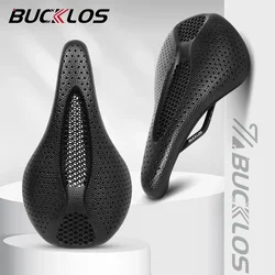 BUCKLOS asiento de bicicleta con impresión 3D, sillín de bicicleta 3D de panal, asiento de bicicleta de larga distancia, cojín, sillín de bicicleta de montaña y carretera