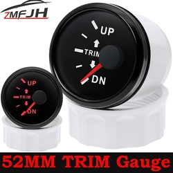 A Boat Inboard Outboard Engine Trim Gauge Up-DN Electric Trim Level Gauge with Red Backlight 12V 24V Stainless Steel Trim Meter