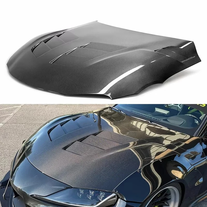 

Carbon Fibre TSII Style Supra Engine Hood For Toyota Supra GR A90 A91 MK5 Front Bumper Engine Valve Cover Auto Parts