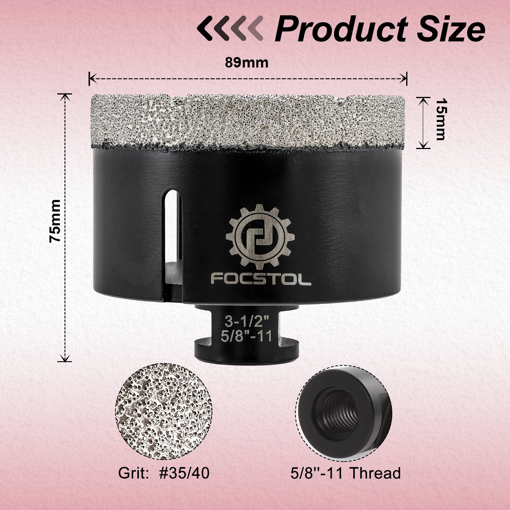 FOCSTOL Dia 6-102mm Diamond Drill Core Bit Tile Hole Saw Drill for Tile Ceramic Marble Granite 5 8 Thread Tile Drill Core Bit