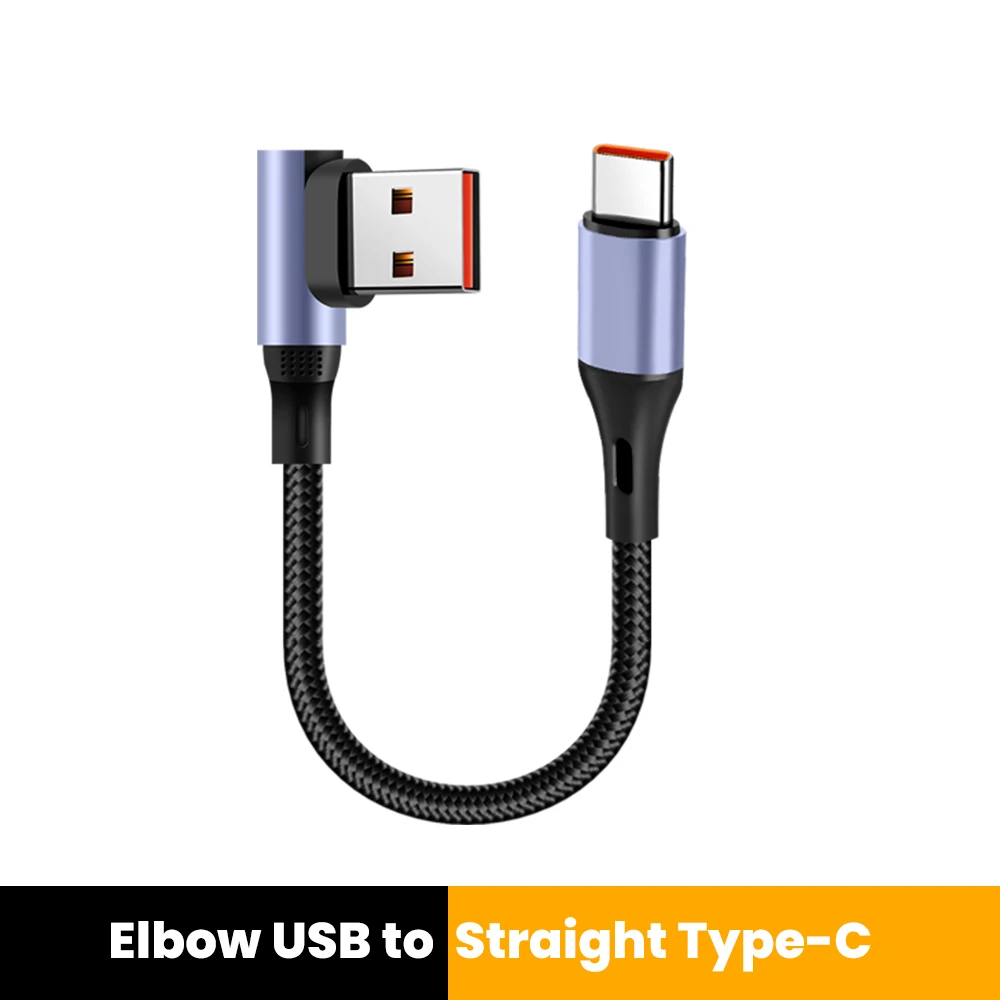 15 CM 30 CM Dual Elleboog Type C naar Type C Kabel 90 Graden Korte Power Bank Snel Opladen USB C Data Cord Voor iPhone 15 16 Samsung