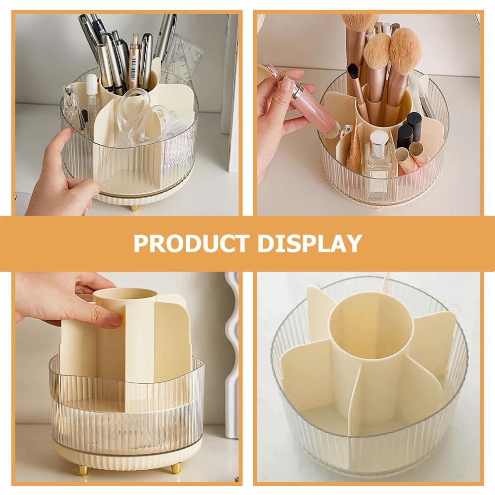 

Rotating Storage Box Makeup Brush Organizer Desk Pen Holder Pencil Cups for Office Study Vanity ABS Material Multi