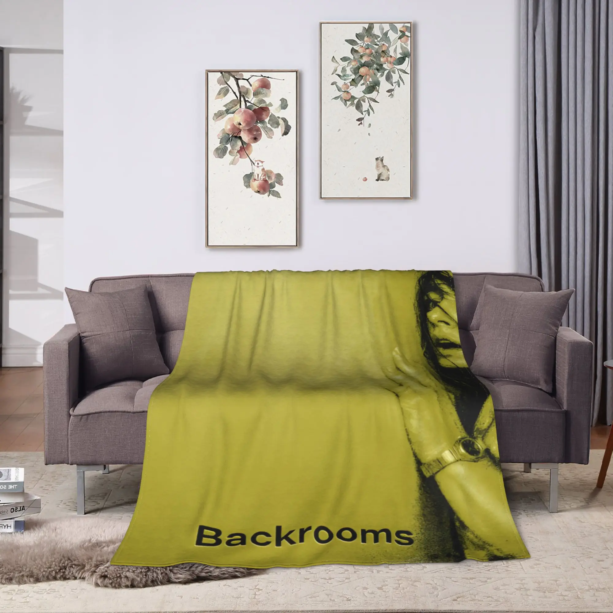 Separate Horror Backrooms Trapped Woman Art Blanket Quality Soft Warm Bedding Throws Spring Kids Adult Bedroom Graphic Bedspread
