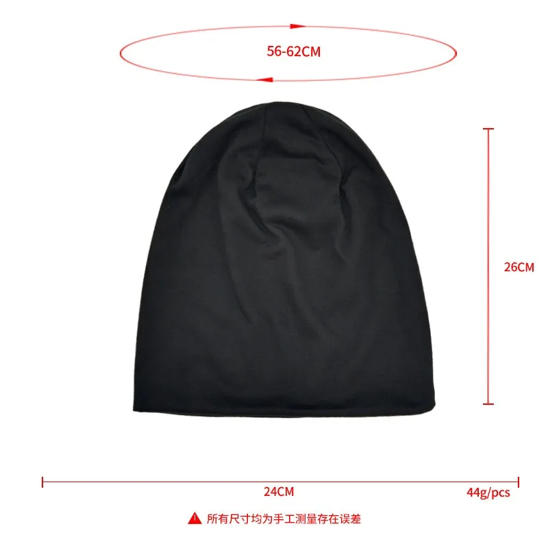 Solid Color Slouchy Beanie Double‑Layer Thin Soft Skull Cap Casual Stretch Pullover Hat Unisex Men Women Daily Outdoor Headwear