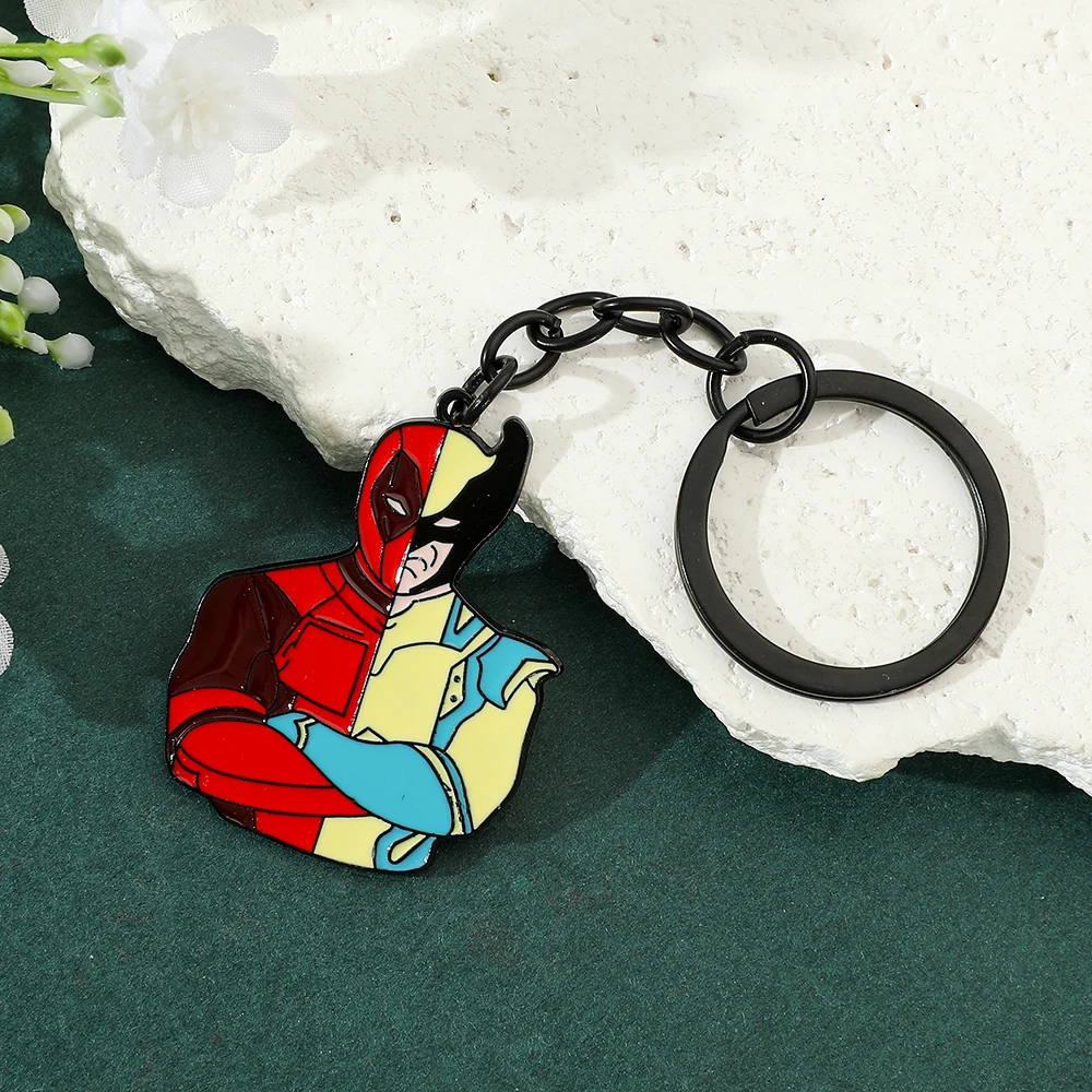 Deadpool and Wolverine Keychain for Men and Women, Creative Cool Pendant, Cosplay Jewelry Gift