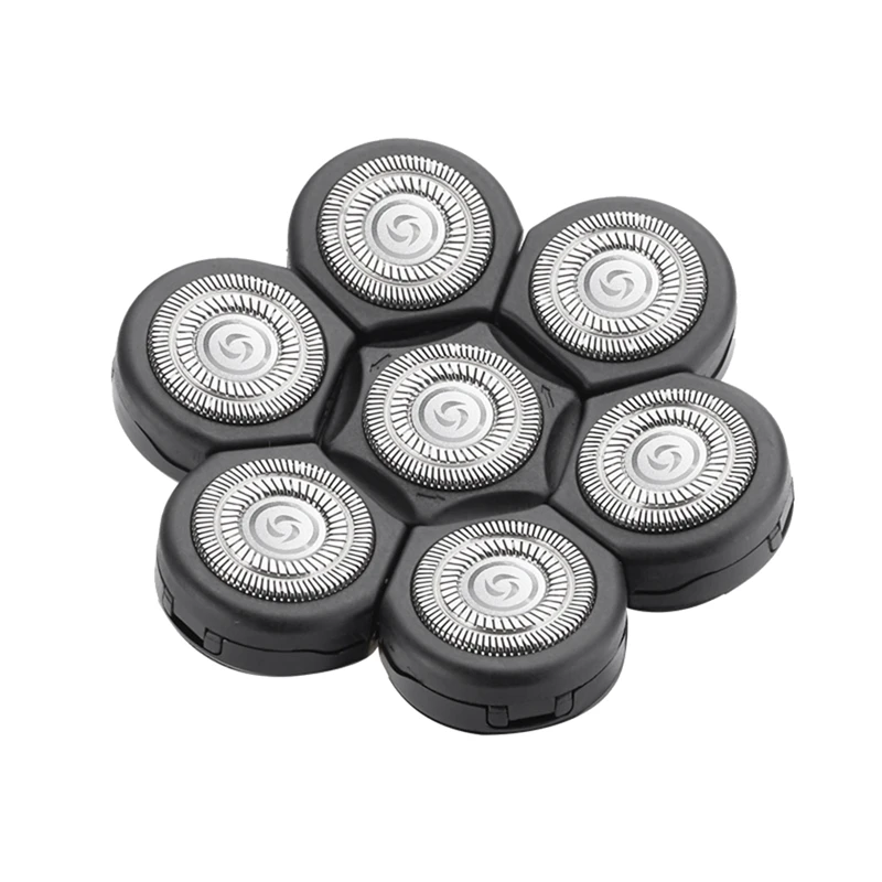 หัวโกนไฟฟ้าสำหรับเปลี่ยนเครื่องโกนหนวดไฟฟ้าแบบแยก7D 7เครื่องตัดแบบกันน้ำ2ชิ้น